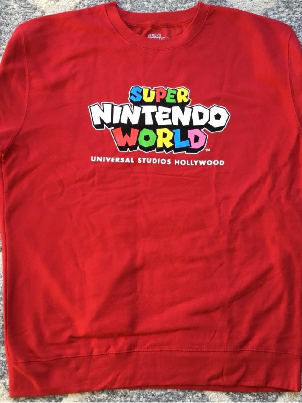 NWT Universal Studios Hollywood Super Nintendo World Red Sweatshirt, Sz XL